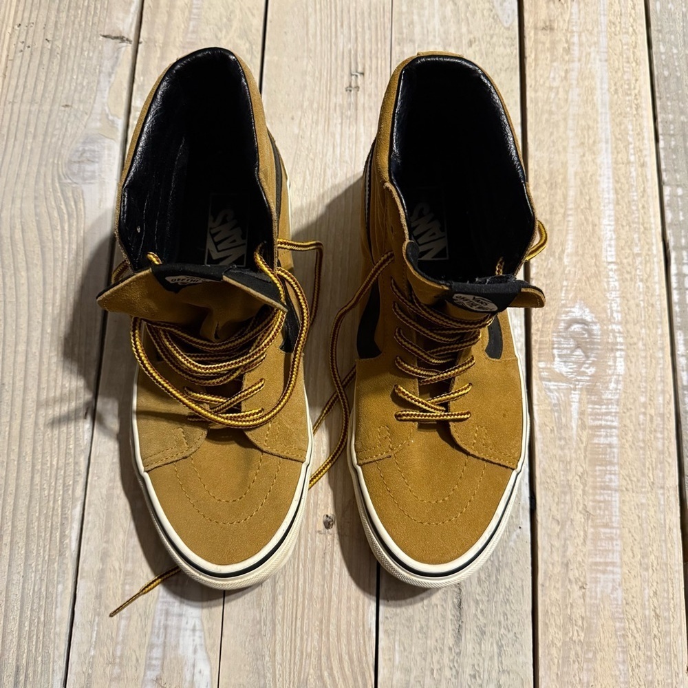 Vans SK8-Hi Off The Wall Mens 7 Womens 8.5 Brown Black High Top Skater Sneakers - Picture 3 of 5